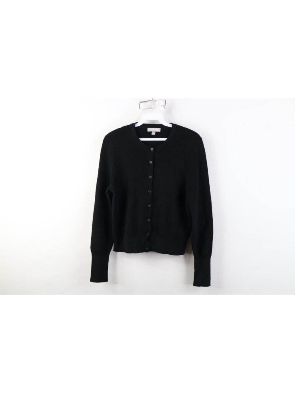 J Crew Womens Size Medium Blank Silk Blend Ribbed Knit Cardigan Sweater Black